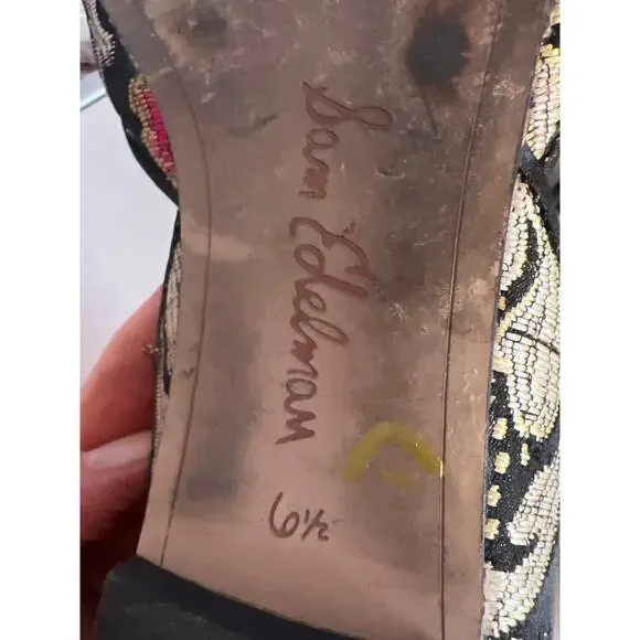 Sam Edelman Rodney D'Orsay Flats Black Brocade Size 6 1/2 - Picture 10 of 10